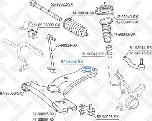 Stellox 87-98057-SX - Сайлентблок, рычаг подвески колеса autodnr.net