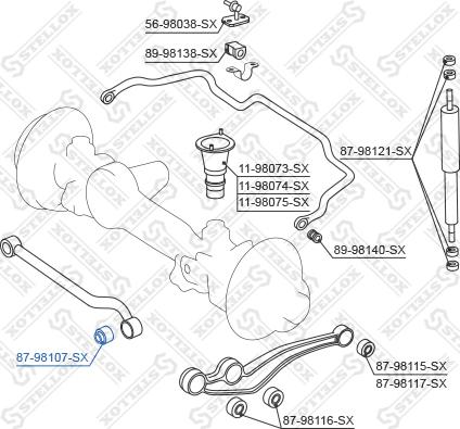 Stellox 87-98107-SX - Сайлентблок, важеля підвіски колеса autocars.com.ua