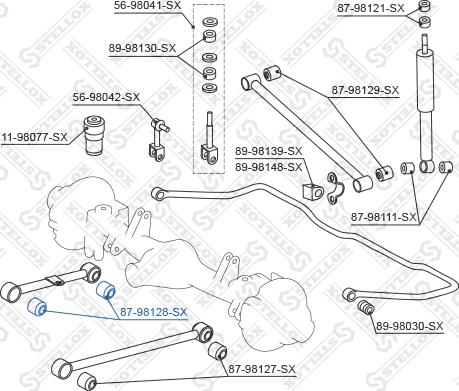 Stellox 87-98128-SX - Сайлентблок, важеля підвіски колеса autocars.com.ua