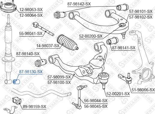 Stellox 87-98130-SX - Сайлентблок, важеля підвіски колеса autocars.com.ua