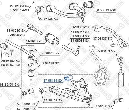 Stellox 87-98135-SX - Сайлентблок, важеля підвіски колеса autocars.com.ua