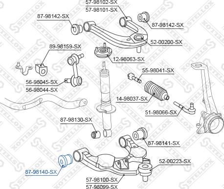 Stellox 87-98140-SX - Сайлентблок, рычаг подвески колеса avtokuzovplus.com.ua