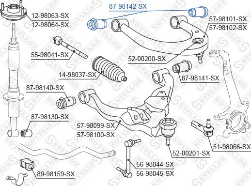 Stellox 87-98142-SX - Сайлентблок, рычаг подвески колеса avtokuzovplus.com.ua