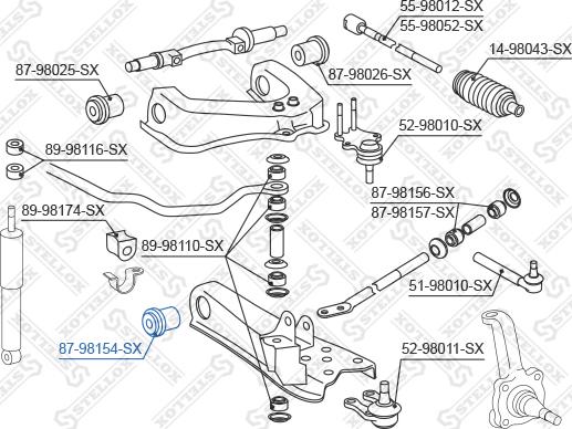 Stellox 87-98154-SX - Сайлентблок, важеля підвіски колеса autocars.com.ua