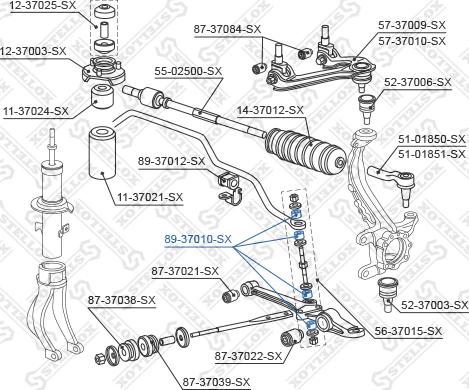 Stellox 89-37010-SX - Втулка, стабілізатор autocars.com.ua