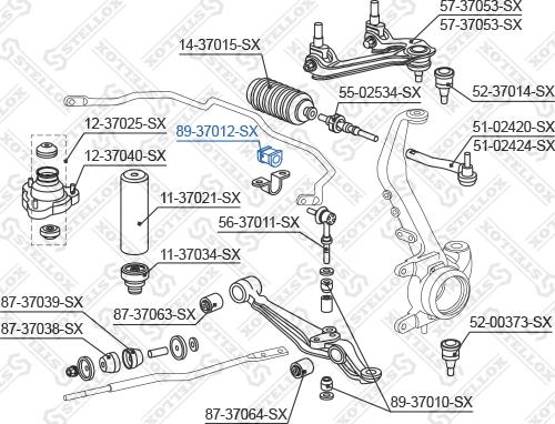 Stellox 89-37012-SX - Втулка, стабилизатор avtokuzovplus.com.ua