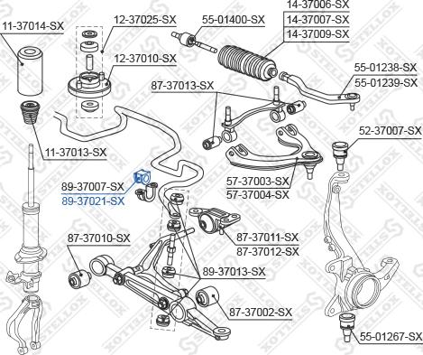 Stellox 89-37021-SX - Втулка, стабілізатор autocars.com.ua