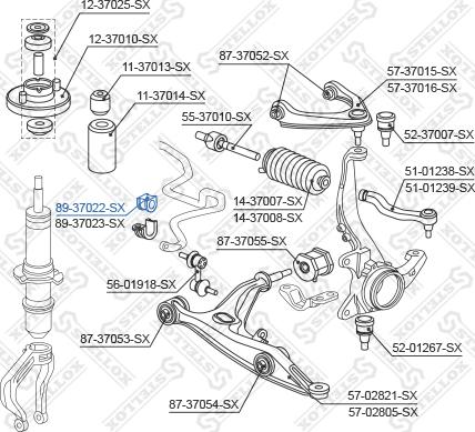 Stellox 89-37022-SX - Втулка, стабілізатор autocars.com.ua