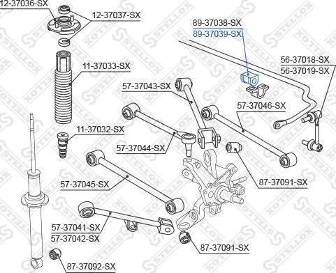 Stellox 89-37039-SX - Втулка, стабілізатор autocars.com.ua