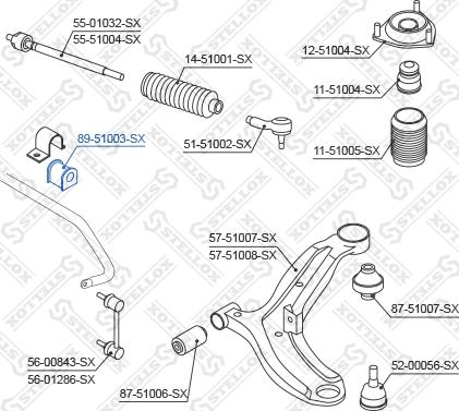 Stellox 89-51003-SX - Втулка, стабілізатор autocars.com.ua