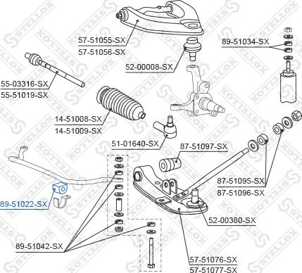 Stellox 89-51022-SX - Втулка, стабілізатор autocars.com.ua