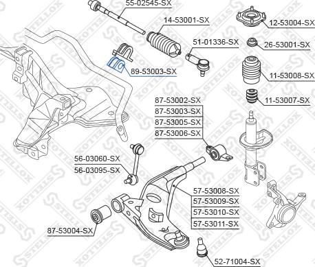 Stellox 89-53003-SX - Втулка, стабілізатор autocars.com.ua