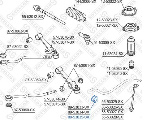 Stellox 89-53035-SX - Втулка, стабілізатор autocars.com.ua