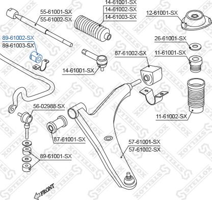 Stellox 89-61002-SX - Втулка, стабілізатор autocars.com.ua