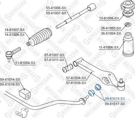 Stellox 89-61015-SX - Втулка, стабілізатор autocars.com.ua