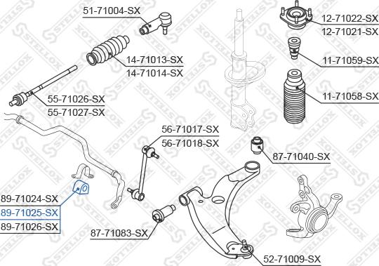 Stellox 89-71025-SX - Втулка, стабілізатор autocars.com.ua