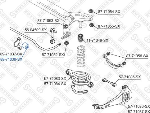 Stellox 89-71038-SX - ? 19mm Втулка стабілізатора зад. Mazda 6 02- autocars.com.ua