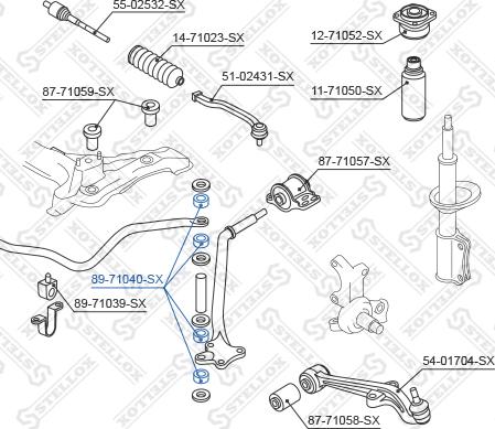 Stellox 89-71040-SX - Втулка, стабілізатор autocars.com.ua