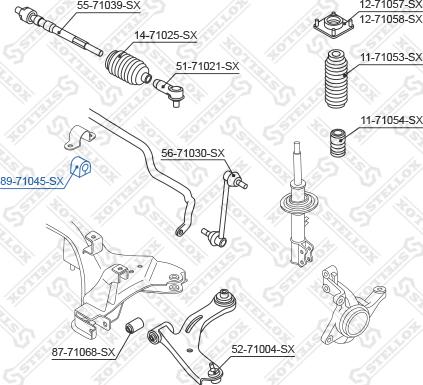 Stellox 89-71045-SX - Втулка, стабілізатор autocars.com.ua