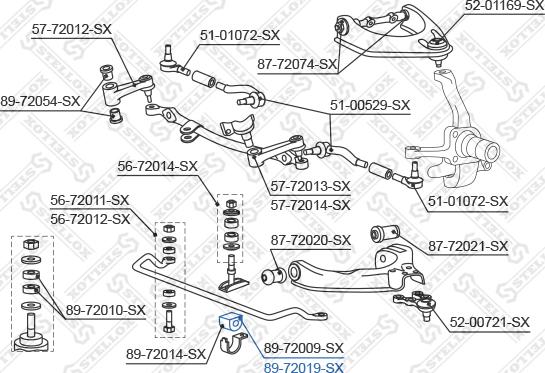 Stellox 89-72019-SX - Втулка, стабілізатор autocars.com.ua