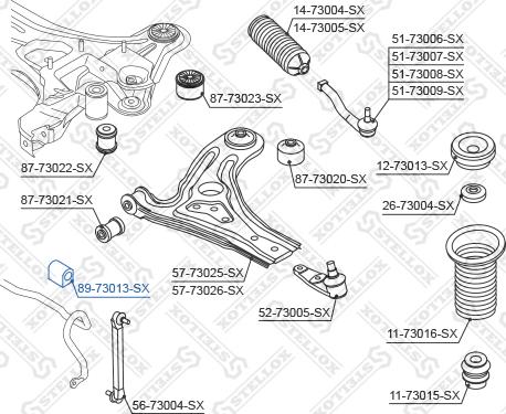 Stellox 89-73013-SX - Втулка, стабілізатор autocars.com.ua