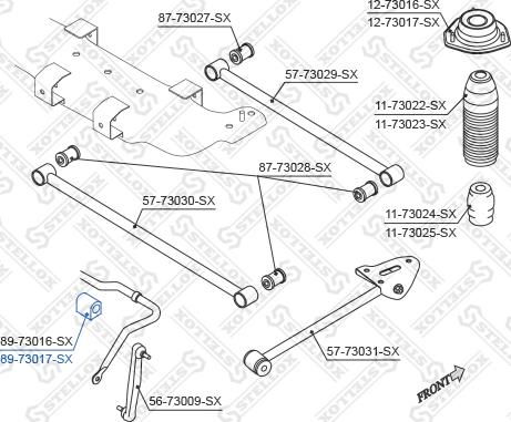 Stellox 89-73017-SX - Втулка, стабілізатор autocars.com.ua