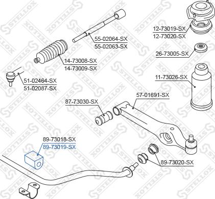 Stellox 89-73019-SX - Втулка, стабілізатор autocars.com.ua