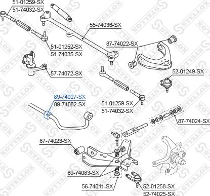 Stellox 89-74027-SX - Втулка, стабілізатор autocars.com.ua