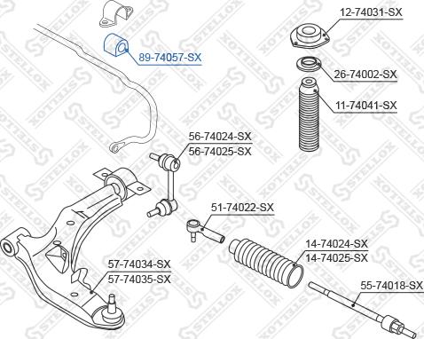 Stellox 89-74057-SX - Втулка, стабілізатор autocars.com.ua