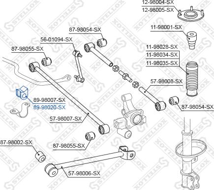 Stellox 89-98020-SX - Втулка, стабілізатор autocars.com.ua