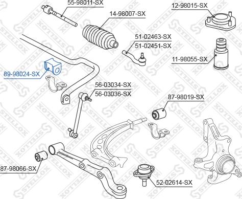 Stellox 89-98024-SX - Втулка, стабілізатор autocars.com.ua