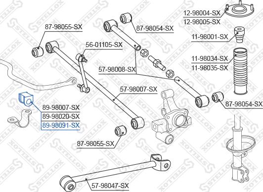 Stellox 89-98091-SX - Втулка, стабілізатор autocars.com.ua