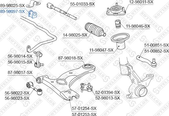 Stellox 89-98097-SX - Втулка, стабилизатор avtokuzovplus.com.ua