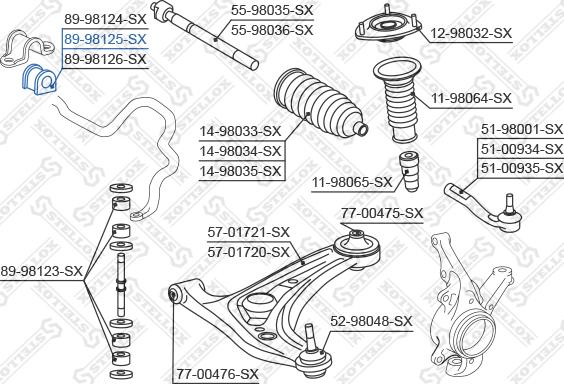 Stellox 89-98125-SX - Втулка, стабилизатор avtokuzovplus.com.ua