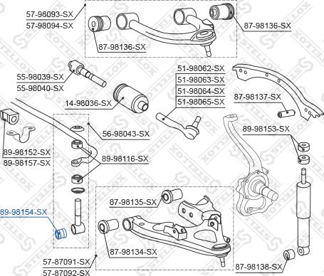 Stellox 89-98154-SX - Втулка, стабілізатор autocars.com.ua