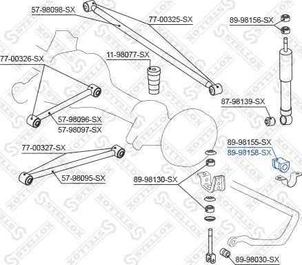 Stellox 89-98158-SX - Втулка, стабілізатор autocars.com.ua