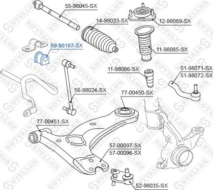 Stellox 89-98167-SX - Втулка, стабилизатор avtokuzovplus.com.ua