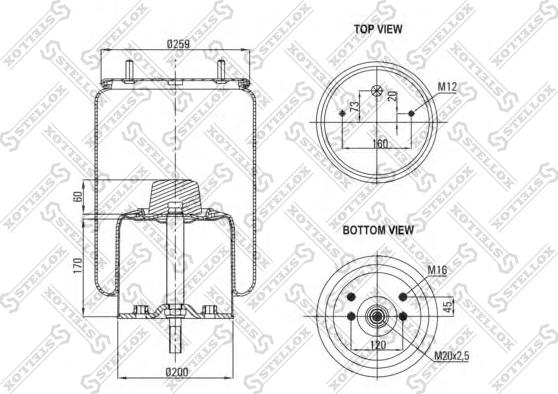 Stellox 90-07241-SX - Кожух пневматичної ресори autocars.com.ua