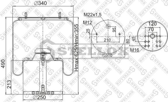 Stellox 90-09423-SX - Кожух пневматической рессоры avtokuzovplus.com.ua