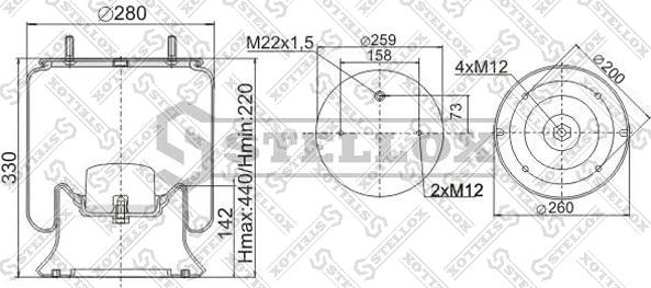 Stellox 90-40041-SX - Кожух пневматичної ресори autocars.com.ua