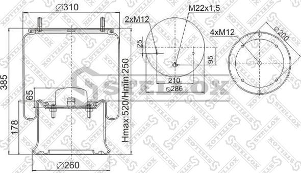 Stellox 90-40231-SX - Кожух пневматичної ресори autocars.com.ua