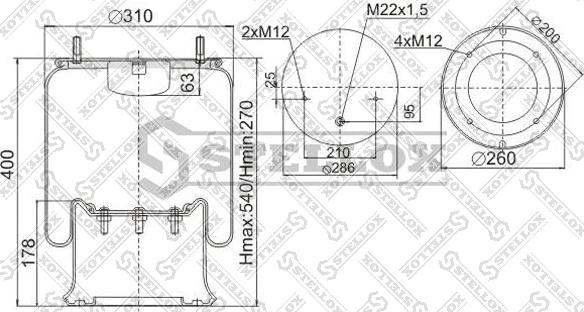 Stellox 90-40281-SX - Кожух пневматичної ресори autocars.com.ua