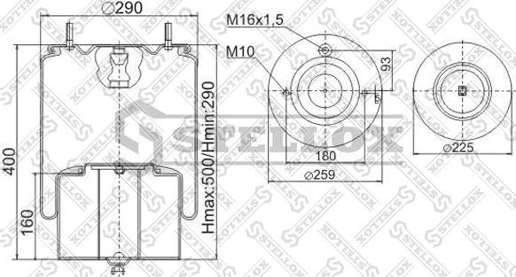 Stellox 90-47181-SX - Кожух пневматичної ресори autocars.com.ua