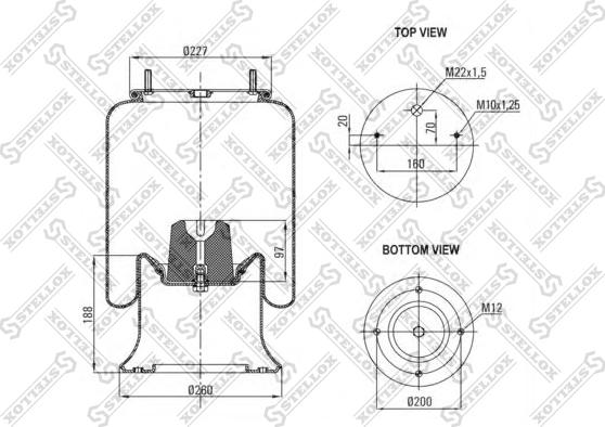 Stellox 90-91210-SX - Кожух пневматичної ресори autocars.com.ua