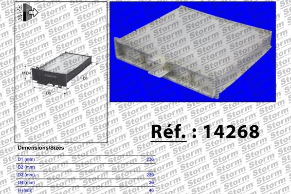 Storm 14268 - Фільтр, повітря у внутрішній простір autocars.com.ua
