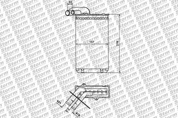 Storm 87003 - Теплообмінник, опалення салону autocars.com.ua
