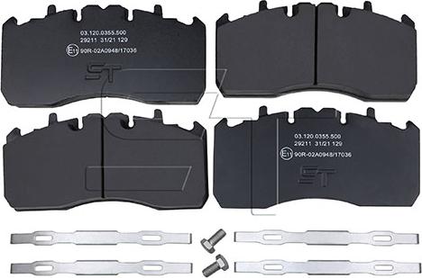 ST-Templin 03.120.0355.500 - Тормозные колодки, дисковые, комплект avtokuzovplus.com.ua