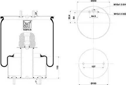 ST-Templin 04.060.6006.602 - Кожух пневматичної ресори autocars.com.ua