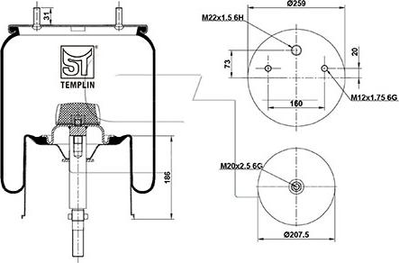 ST-Templin 04.060.6006.682 - Кожух пневматичної ресори autocars.com.ua