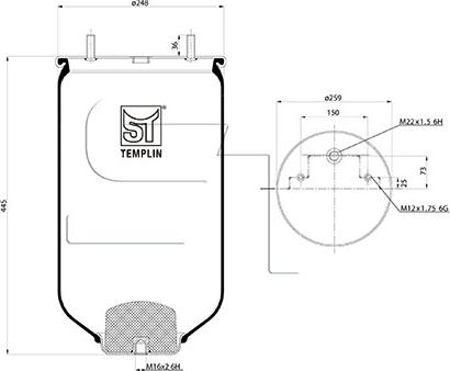 ST-Templin 04.060.6006.720 - Кожух пневматичної ресори autocars.com.ua